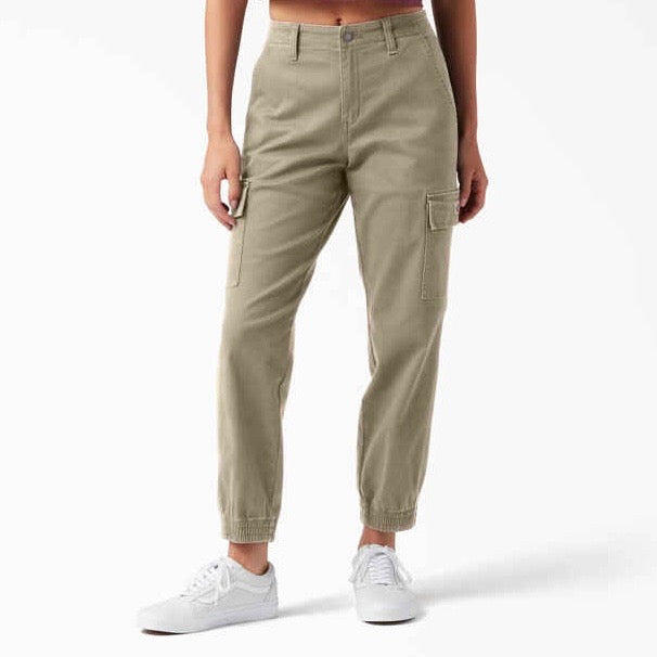 Dickies Women's High Rise Fit Cargo Jogger Pants Desert Sand