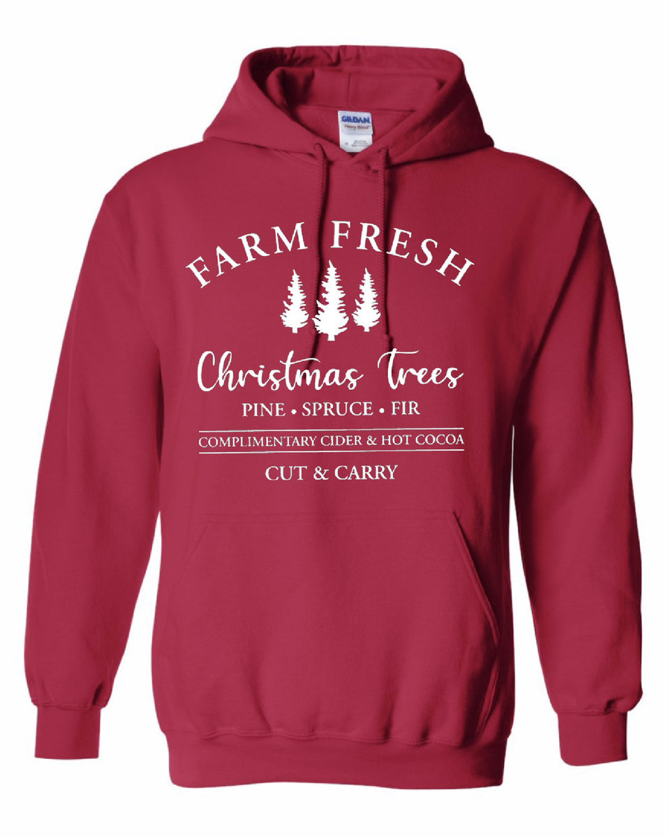 Farm Fresh Christmas Trees Hooded Sweatshirt