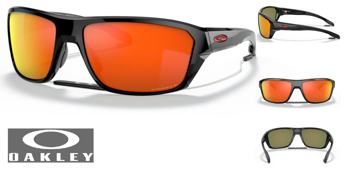 Oakley® Split Shot Sunglasses - Polished Black Frame/Prizm Ruby
