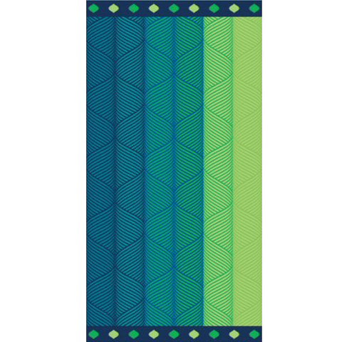 Jacquard Green Optical Illusion  Luxurious Towel