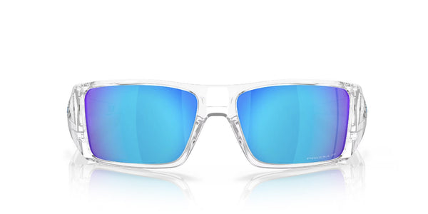 Oakley Heliostat Sunglasses - Clear Frame/Prizm Sapphire Polarized Lenses