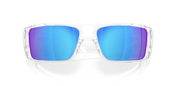 Oakley Heliostat Sunglasses - Clear Frame/Prizm Sapphire Polarized Lenses