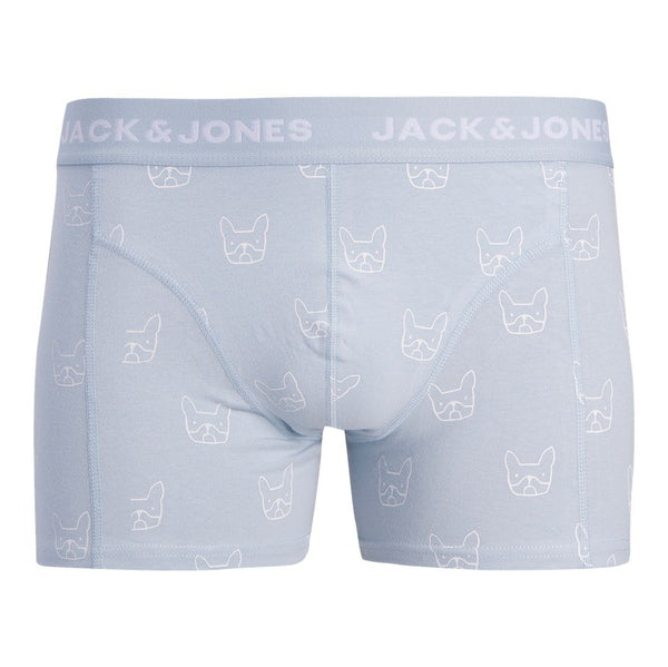 Jack & Jones Men's 3 Pack Cotton Trunks - Denim Dog