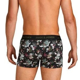 Jack & Jones Men's 3 Pack Microfibre Trunks - Flower