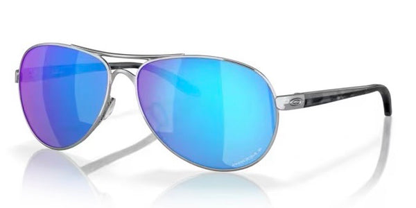 Oakley® Feedback™ Women's Sunglasses - Polished Chrome Frame/Prizm Sapphire Iridium Polarized Lenses