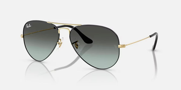 Ray-Ban® Aviator™ Large Metal Sunglasses - Polished Arista Gold Frame/Blue Lenses