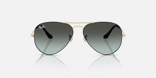Ray-Ban® Aviator™ Large Metal Sunglasses - Polished Arista Gold Frame/Blue Lenses
