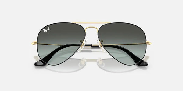 Ray-Ban® Aviator™ Large Metal Sunglasses - Polished Arista Gold Frame/Blue Lenses