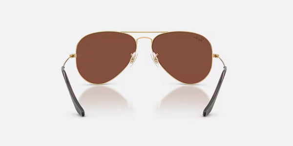 Ray-Ban® Aviator™ Large Metal Sunglasses - Polished Arista Gold Frame/Red Lenses