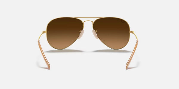 Ray-Ban® Aviator™ Large Metal Sunglasses - Matte Gold Frame/Brown Polarized Lenses