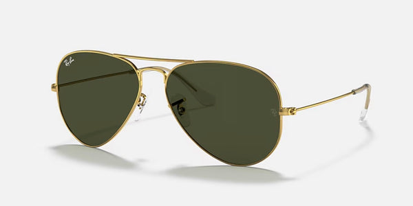 Ray-Ban® Aviator™ Large Metal Sunglasses - Polished Arista Gold Frame/G-15 Green Polarized Lenses