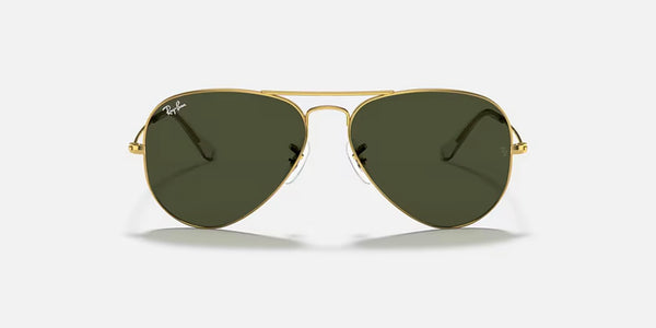 Ray-Ban® Aviator™ Large Metal Sunglasses - Polished Arista Gold Frame/G-15 Green Polarized Lenses
