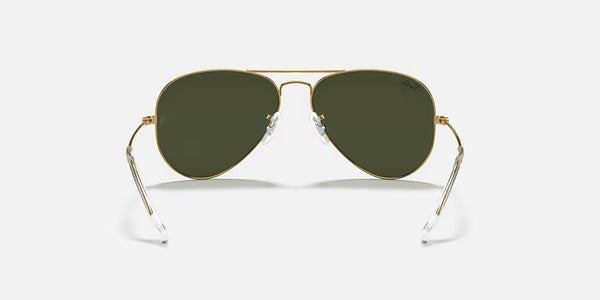 Ray-Ban® Aviator™ Large Metal Sunglasses - Polished Arista Gold Frame/G-15 Green Polarized Lenses