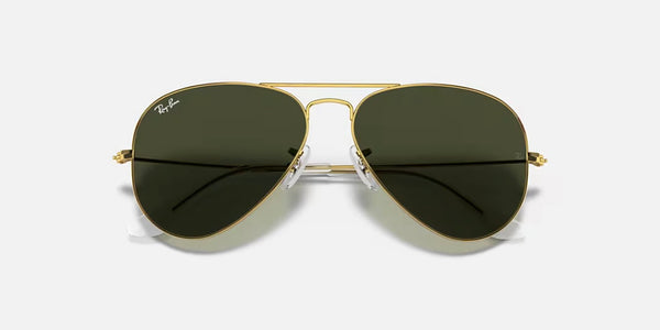 Ray-Ban® Aviator™ Large Metal Sunglasses - Polished Arista Gold Frame/G-15 Green Polarized Lenses