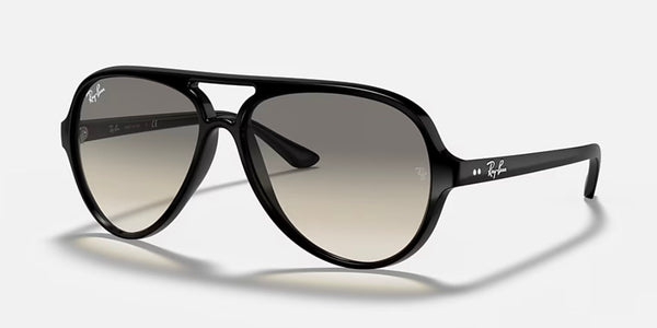 Ray-Ban® Cats 5000 Classic™ Sunglasses - Polished Black Frame/Clear Gradient Grey Lenses