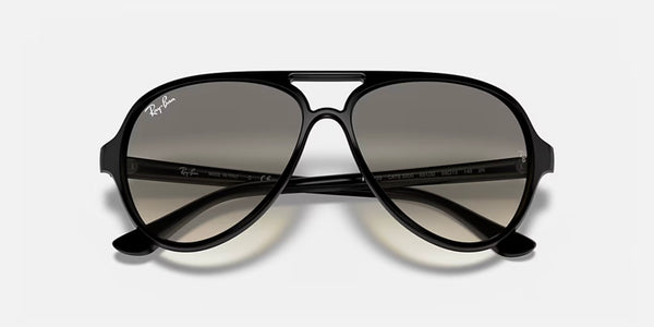 Ray-Ban® Cats 5000 Classic™ Sunglasses - Polished Black Frame/Clear Gradient Grey Lenses
