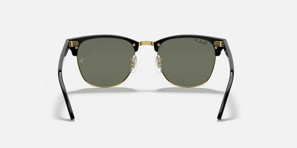 Ray-Ban® Clubmaster™ Sunglasses - Black on Arista Gold Frame/G-15 Green Lenses