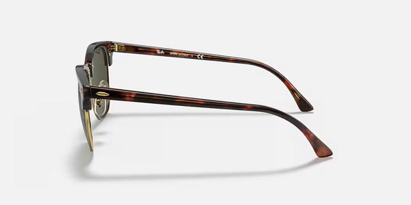 Ray-Ban® Clubmaster™ Sunglasses - Polished Tortoise on Arista Gold Frame/G-15 Green Lenses