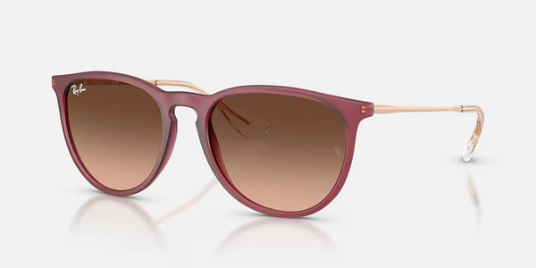 Ray-Ban® Erika™ Sunglasses - Polished Transparent Violet Frame/Pink Gradient Brown Lenses