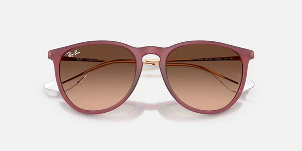 Ray-Ban® Erika™ Sunglasses - Polished Transparent Violet Frame/Pink Gradient Brown Lenses