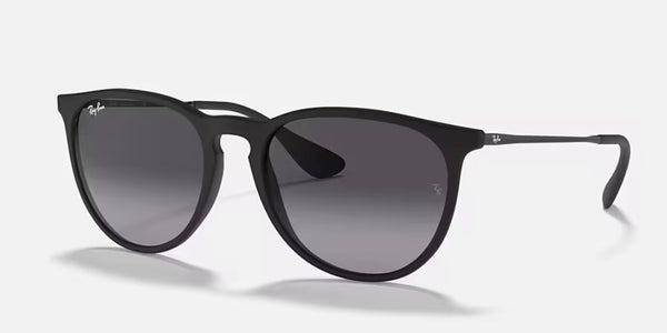 Ray-Ban® Erika™ Sunglasses - Matte Rubber Black Frame/Grey Gradient Lenses