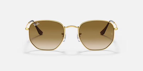 Ray-Ban® Hexagonal™ Sunglasses - Polished Arista Gold Frame/Light Brown Gradient Lenses