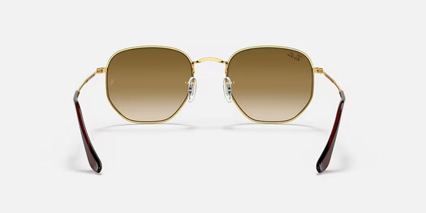 Ray-Ban® Hexagonal™ Sunglasses - Polished Arista Gold Frame/Light Brown Gradient Lenses