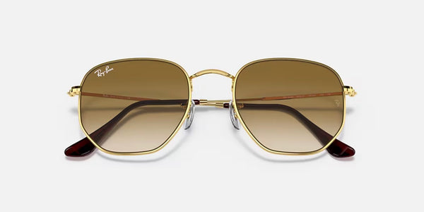 Ray-Ban® Hexagonal™ Sunglasses - Polished Arista Gold Frame/Light Brown Gradient Lenses
