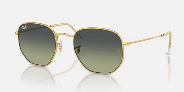 Ray-Ban® Hexagonal™ Sunglasses - Polished Arista Gold Frame/Vintage Green Lenses
