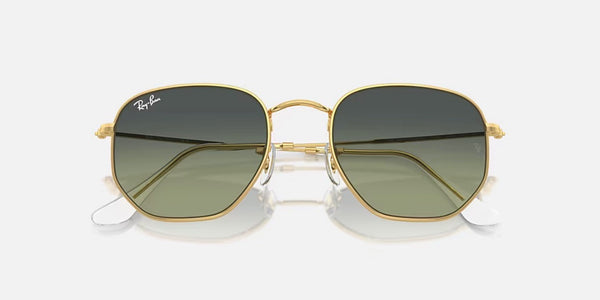 Ray-Ban® Hexagonal™ Sunglasses - Polished Arista Gold Frame/Vintage Green Lenses