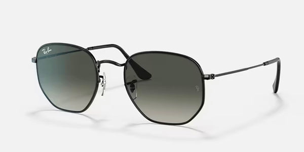 Ray-Ban® Hexagonal™ Sunglasses - Polished Black Frame/Grey Gradient Lenses