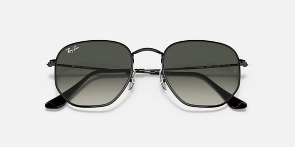 Ray-Ban® Hexagonal™ Sunglasses - Polished Black Frame/Grey Gradient Lenses