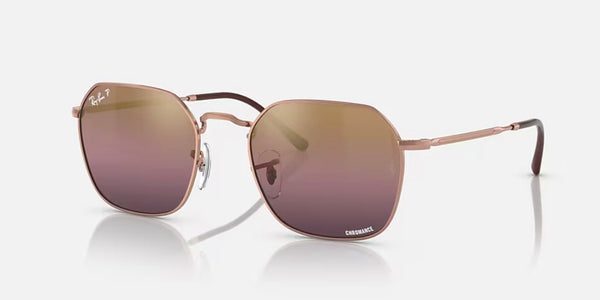 Ray-Ban® Jim™ Sunglasses - Polished Rose Gold Frame/Gold-Red Polarized Lenses