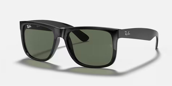 Ray-Ban® Justin™ Sunglasses - Polished Black Frame/Dark Green Lenses