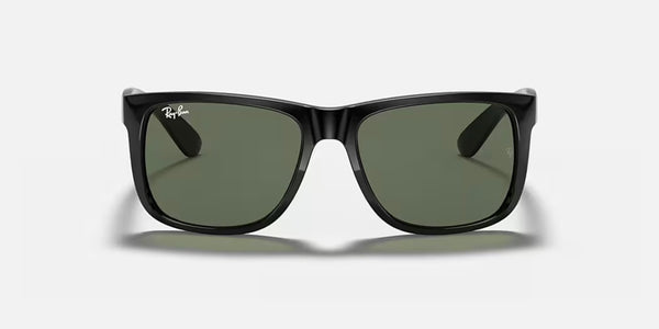 Ray-Ban® Justin™ Sunglasses - Polished Black Frame/Dark Green Lenses