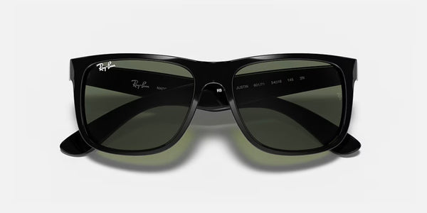 Ray-Ban® Justin™ Sunglasses - Polished Black Frame/Dark Green Lenses