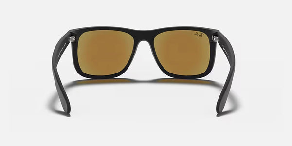 Ray-Ban® Justin™ Sunglasses - Matte Rubber Black Frame/Blue Mirror Lenses