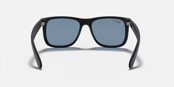 Ray-Ban® Justin™ Sunglasses -Matte Rubber Black Frame/Dark Blue Polarized Lenses