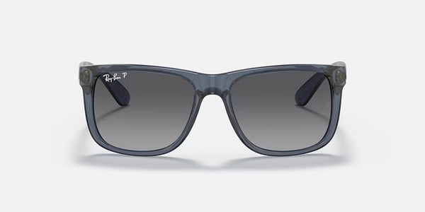 Ray-Ban® Justin™ Sunglasses - Transparent Polished Blue Frame/Grey Polarized Lenses