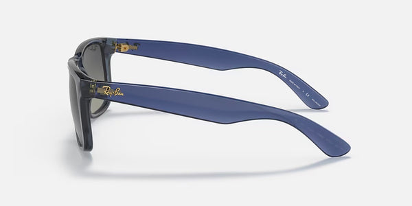 Ray-Ban® Justin™ Sunglasses - Transparent Polished Blue Frame/Grey Polarized Lenses