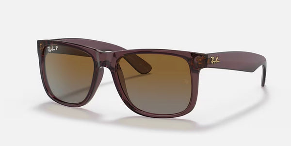Ray-Ban® Justin™ Sunglasses - Transparent Polished Brown Frame/Brown Polarized Lenses