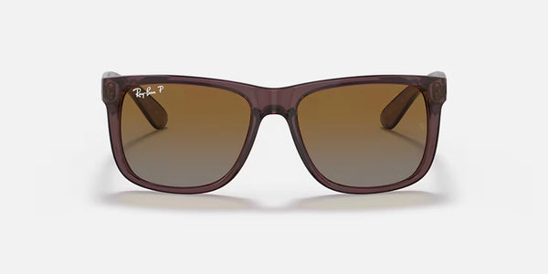 Ray-Ban® Justin™ Sunglasses - Transparent Polished Brown Frame/Brown Polarized Lenses