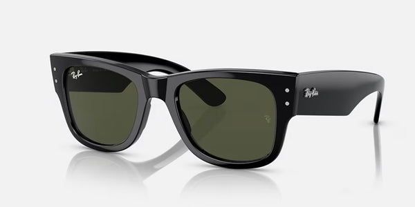 Ray-Ban® Mega Wayfarer™ Sunglasses - Polished Black Frame/Green Lenses