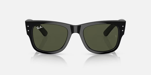 Ray-Ban® Mega Wayfarer™ Sunglasses - Polished Black Frame/Green Lenses