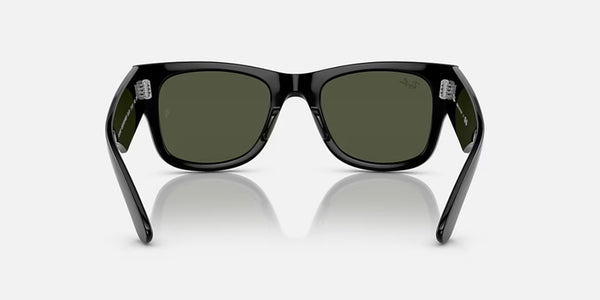 Ray-Ban® Mega Wayfarer™ Sunglasses - Polished Black Frame/Green Lenses