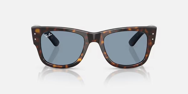 Ray-Ban® Mega Wayfarer™ Sunglasses - Polished Havana Frame/Blue Lenses