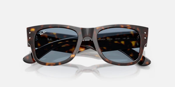 Ray-Ban® Mega Wayfarer™ Sunglasses - Polished Havana Frame/Blue Lenses