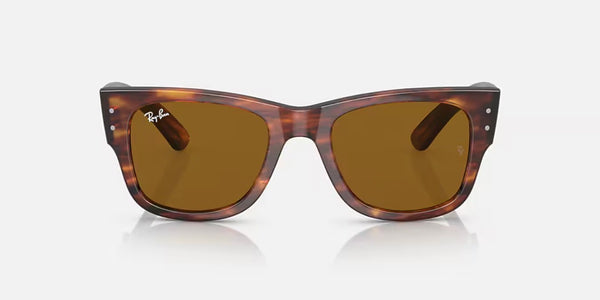 Ray-Ban® Mega Wayfarer™ Sunglasses - Polished Striped Havana Frame/Brown Lenses