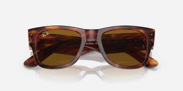 Ray-Ban® Mega Wayfarer™ Sunglasses - Polished Striped Havana Frame/Brown Lenses
