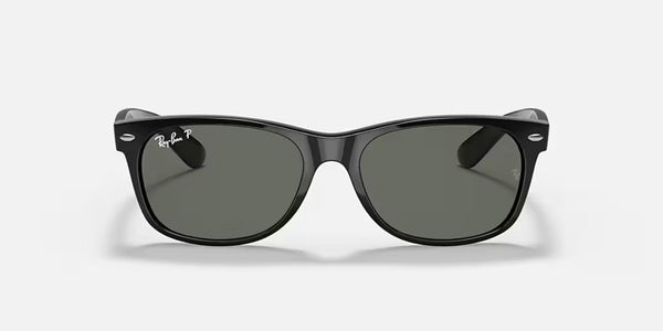 Ray-Ban® New Wayfarer™ Sunglasses - Polished Black Frame/Green Polarized Lenses